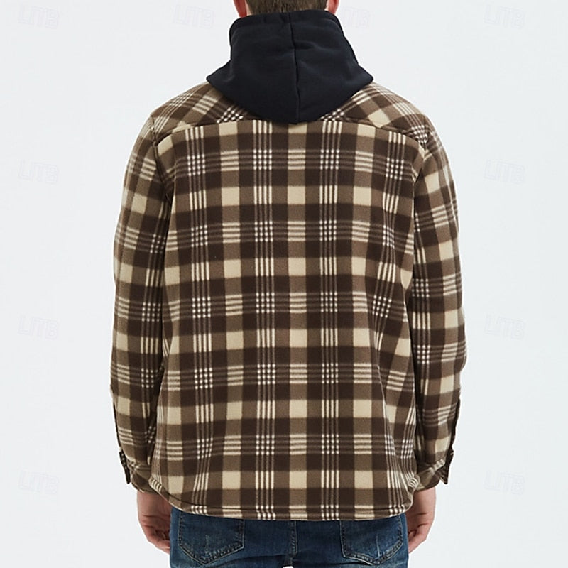Emmett | Hooded Plaid Shirt Jacket