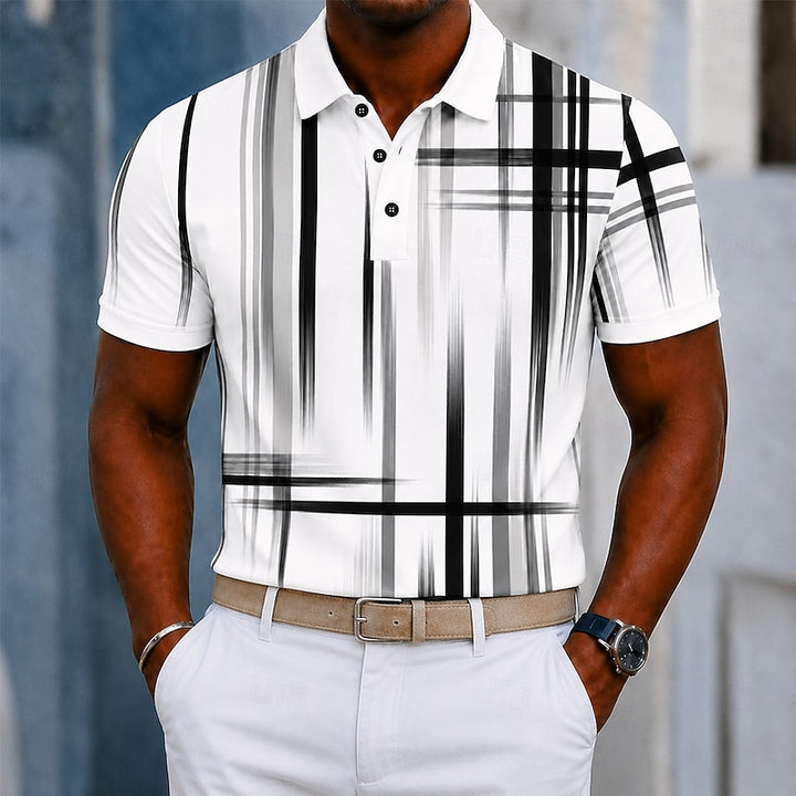Winston | Modern Line-Print Polo Shirt