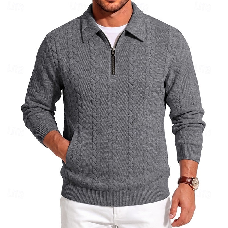 Donovan | Textured Quarter-Zip Sweater