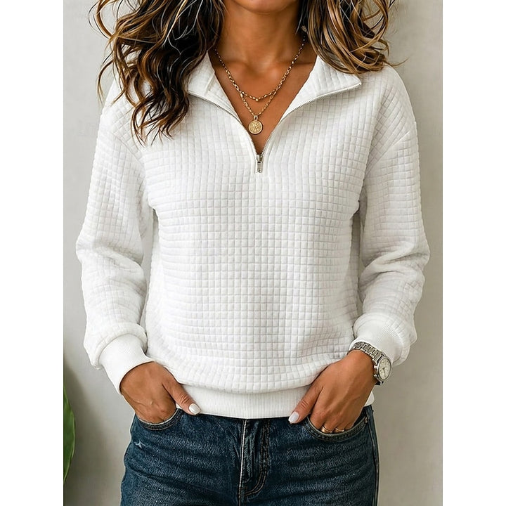 Isadora | Textured Quarter-Zip Pullover