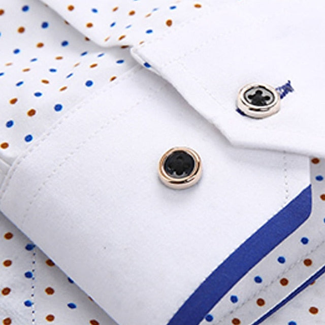 Glenn | Men's Polka Dot Long Sleeve Dress Shirt