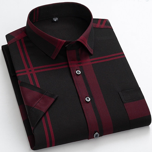 Andrew | Men's Plaid Check Short Sleeve Shirt