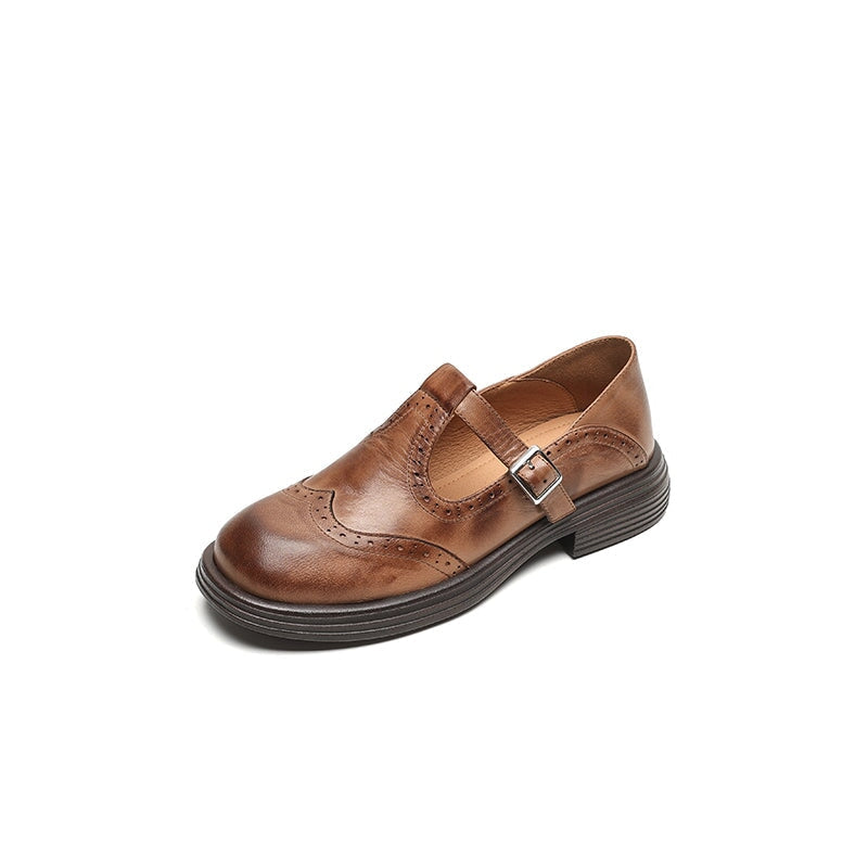 Gemma | T-Strap Brogue Mary Jane Shoes