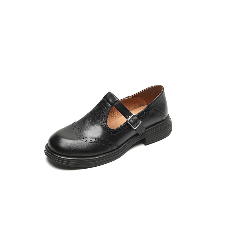 Gemma | T-Strap Brogue Mary Jane Shoes
