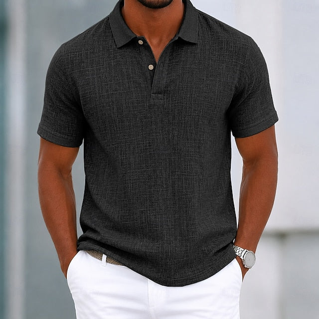 Vince | Men's Textured Linen Polo Shirt