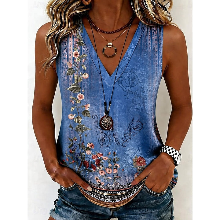 Linnea | Floral V-Neck Tank Top