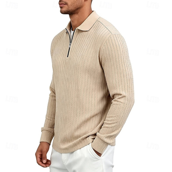 Maxwell | Textured Quarter-Zip Polo Shirt
