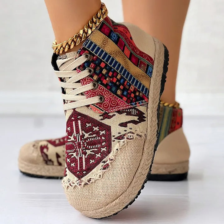 Rosina | Boho Lace-Up Sneakers