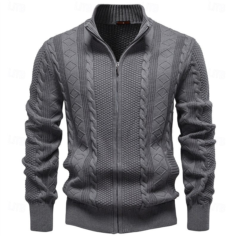 Spencer | Textured Zip-Up Cardigan
