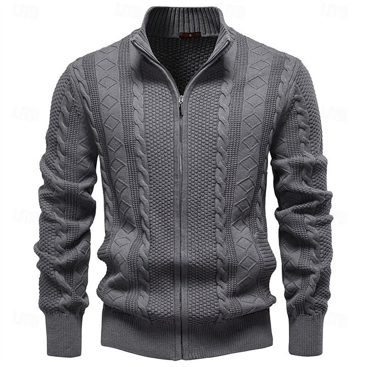 Spencer | Textured Zip-Up Cardigan