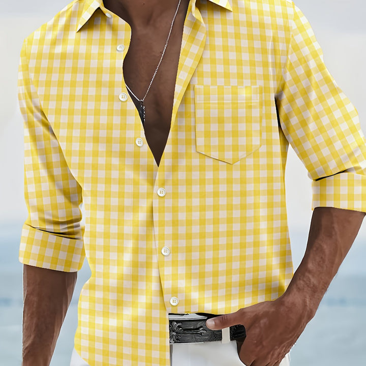 Jonathan | Men's Gingham Check Long Sleeve Shirt