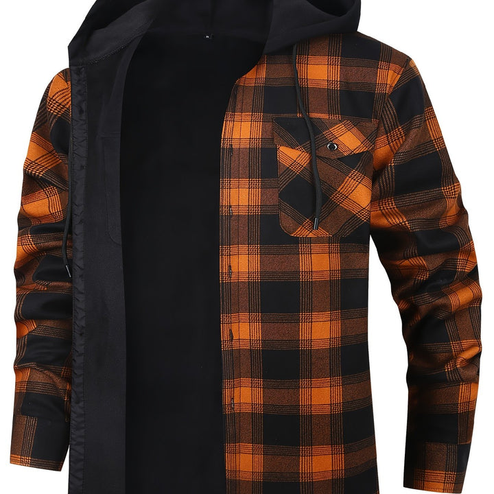 Nolan | Hooded Plaid Shirt Jacket