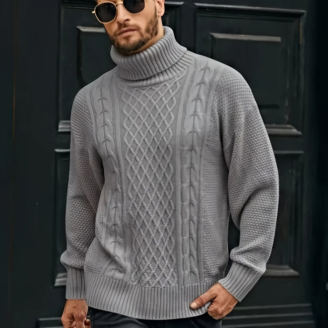 Garrett | Classic Cable-Knit Turtleneck Sweater