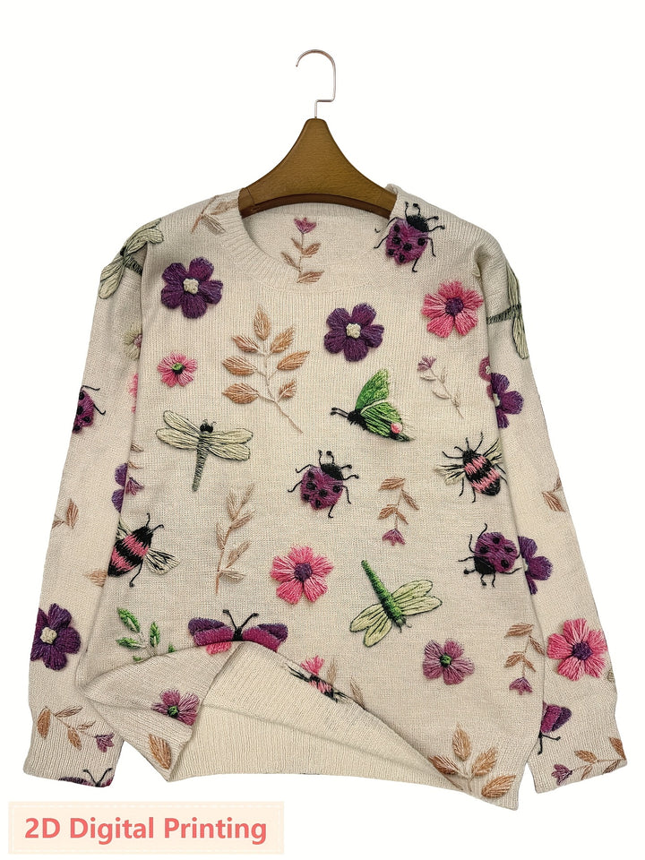 Coraline | Botanical Embroidered Sweater