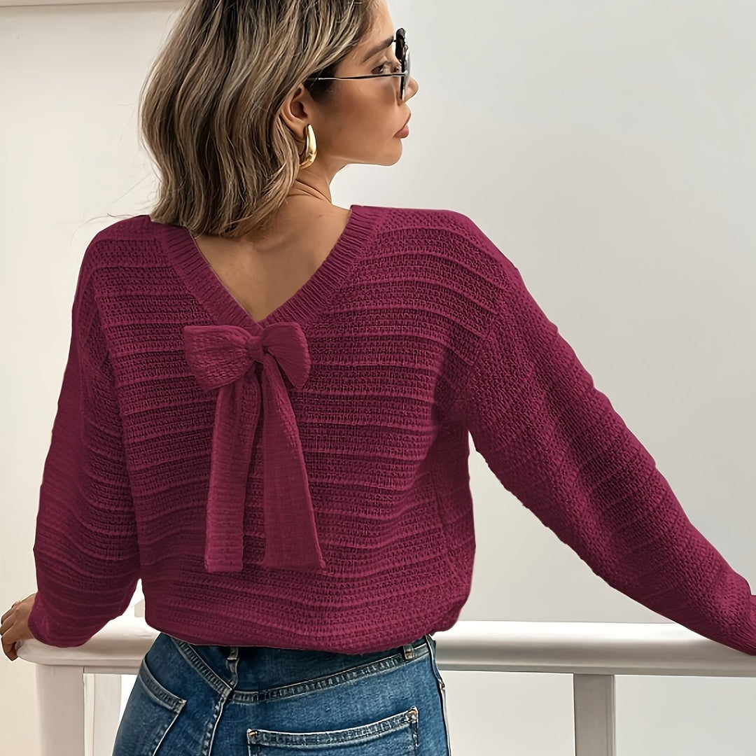 Daphne | Bow-Neck Knit Sweater