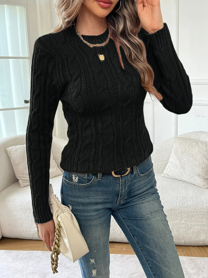 Marlow | Cable-Twist Round Neck Sweater