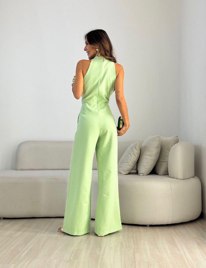 Paula | Women's Halter Tie-Front Wide-Leg Jumpsuit