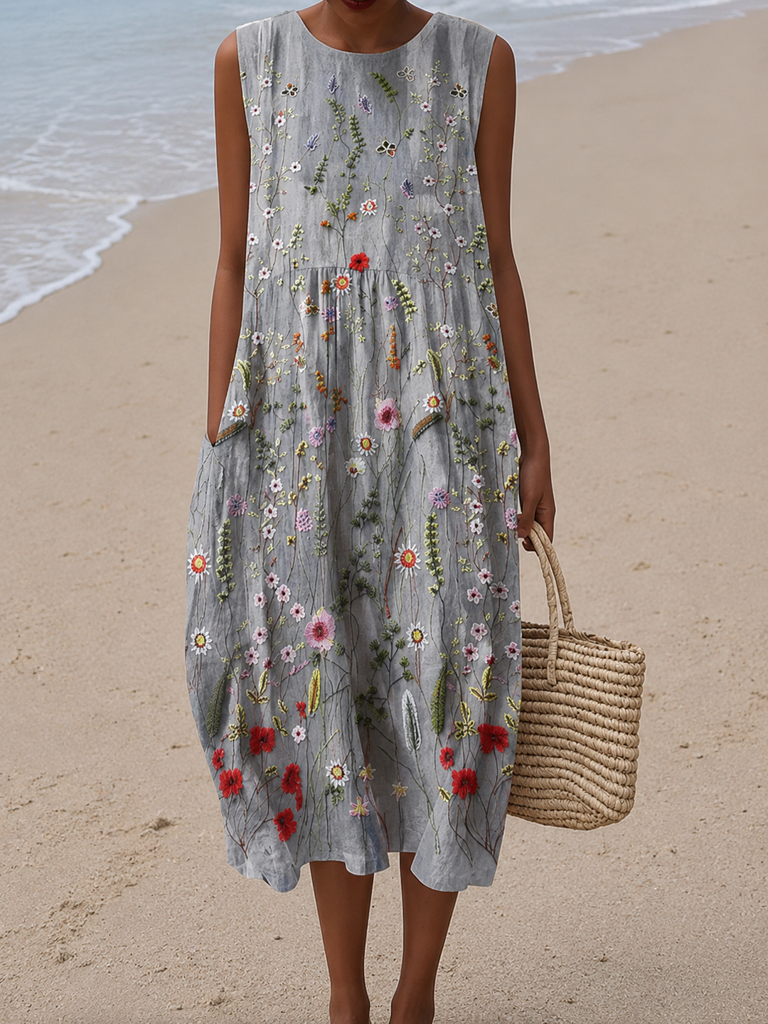 Rosetta | Wildflower Sleeveless Midi Dress