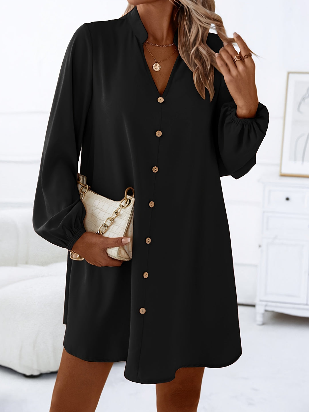 Eleanora | Relaxed Button-Front Shirt Dress