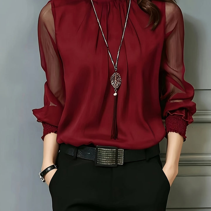 Sabrina | Stand-Collar Long-Sleeve Blouse