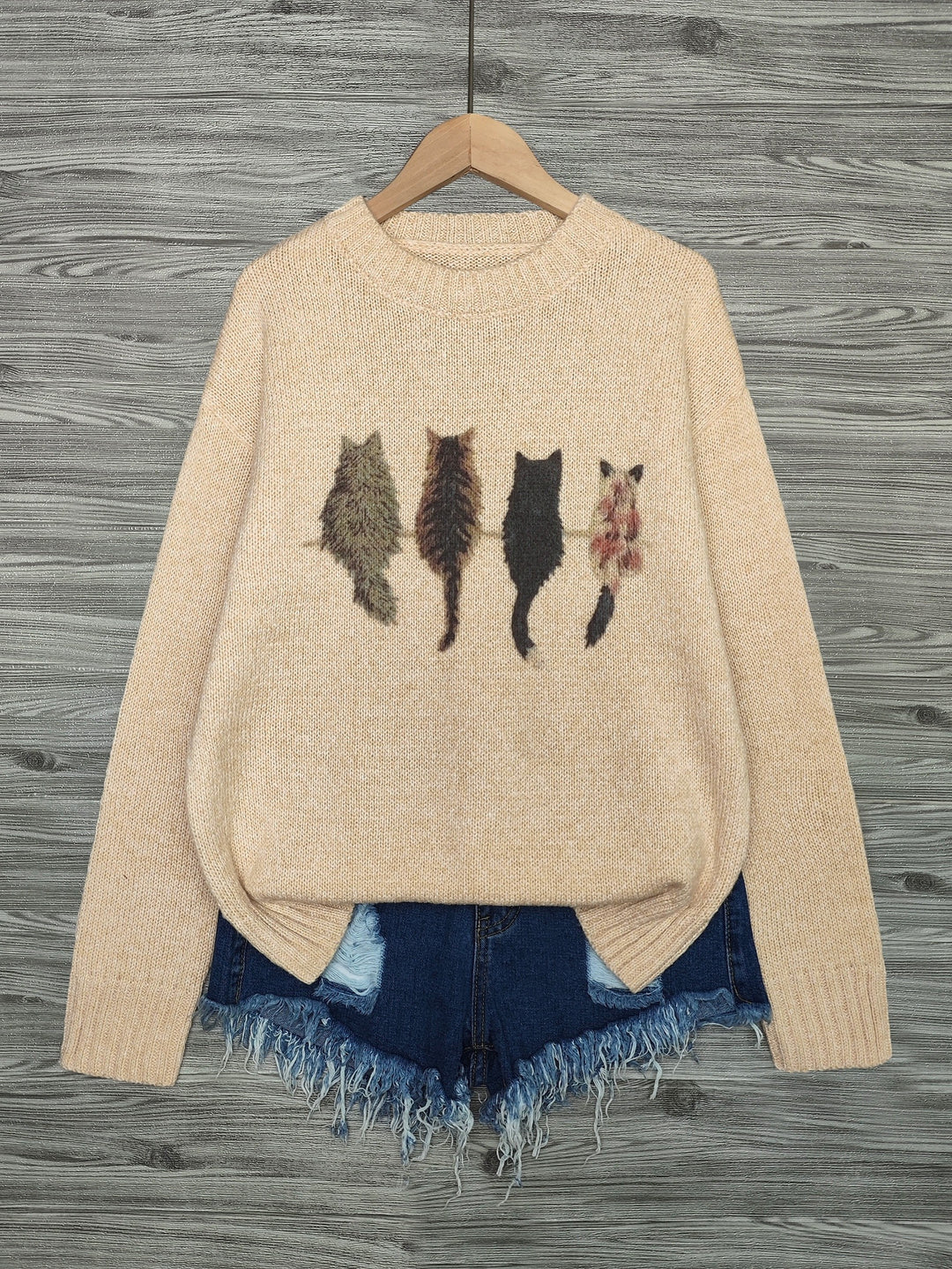 Lydia | Cozy Cat-Print Sweater