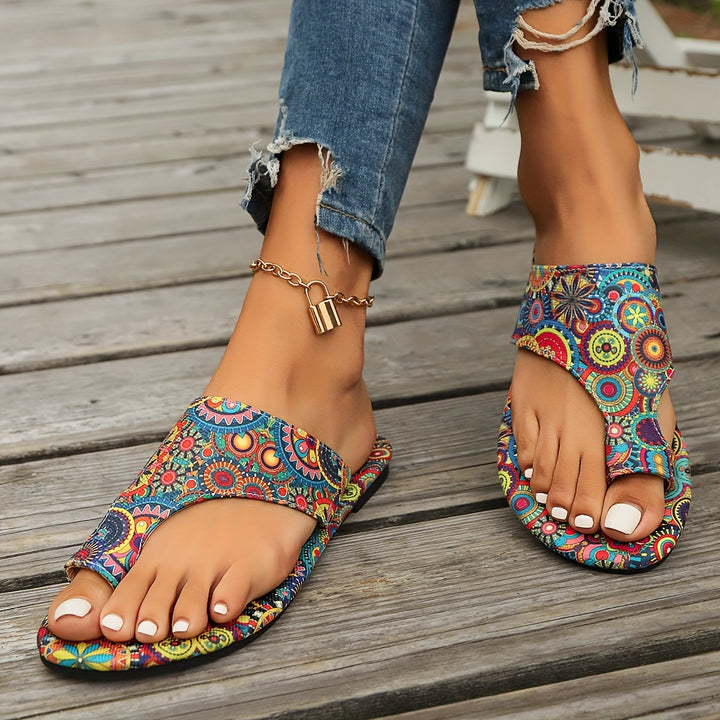 Bethany | Bohemian Print Slide Sandals