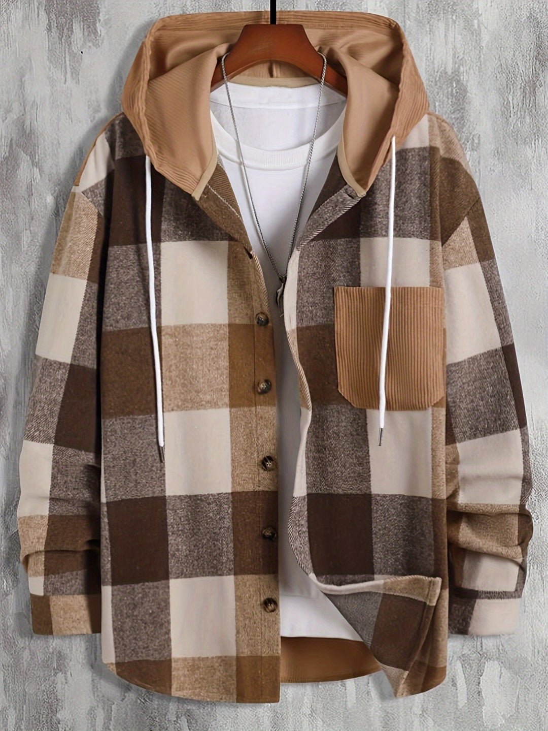 Declan | Hooded Plaid Overshirt Jacket