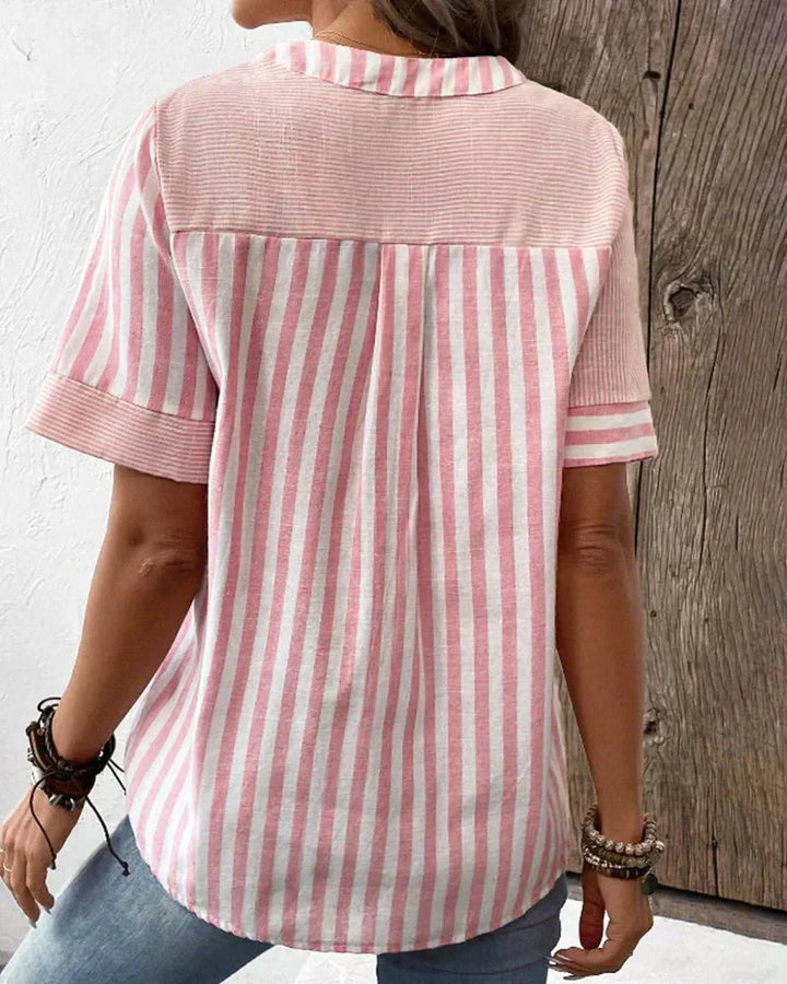 Annabel | Striped Short-Sleeve Blouse