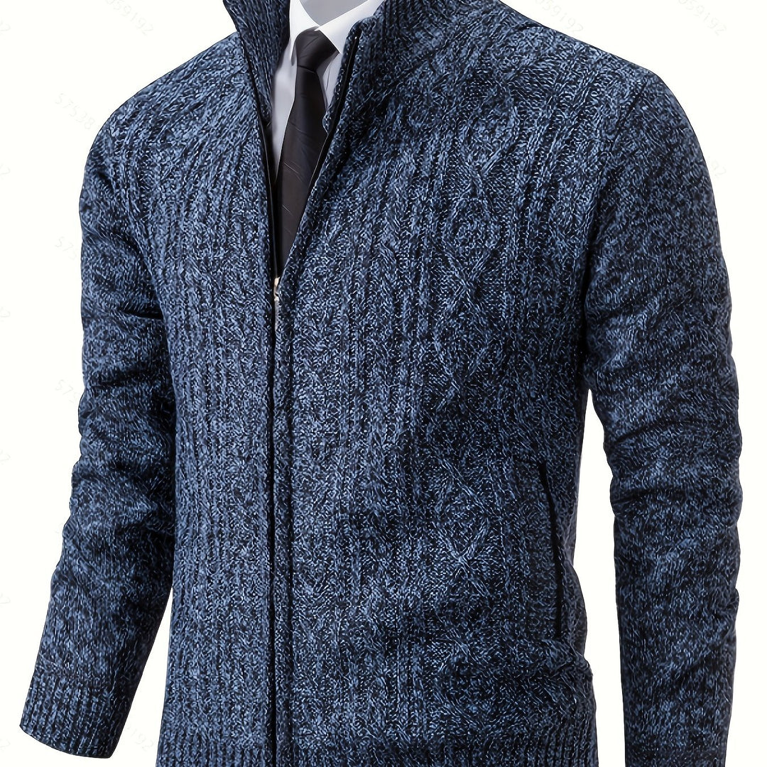 Rupert | Cable-Knit Stand-Collar Cardigan