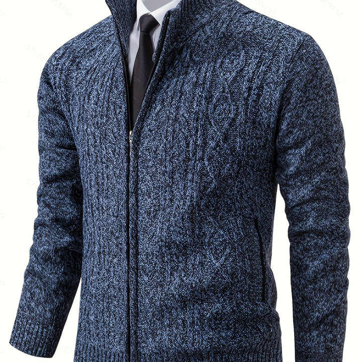 Rupert | Cable-Knit Stand-Collar Cardigan