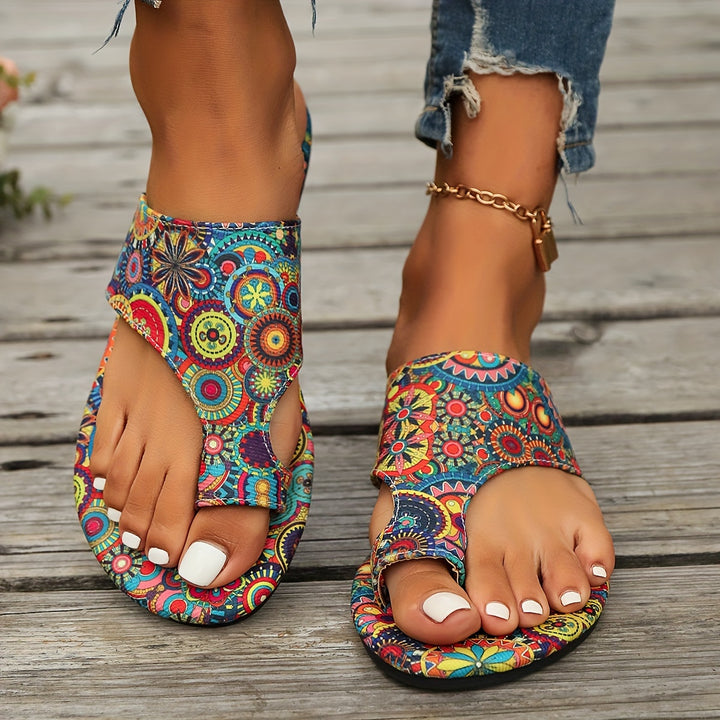 Bethany | Bohemian Print Slide Sandals