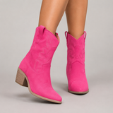 Lottie | Embroidered Western Ankle Boots