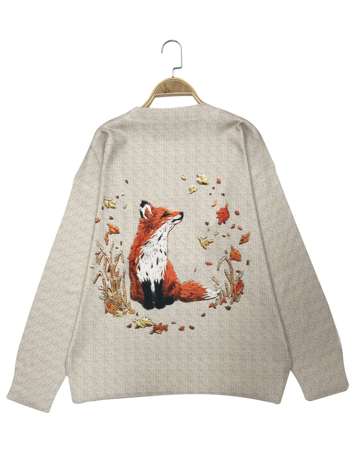 Willa | Woodland Fox Crewneck Sweater
