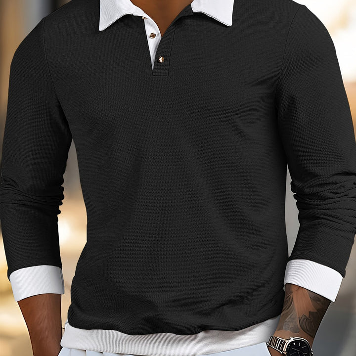 Clark | Men's Waffle Knit Contrast Collar Polo
