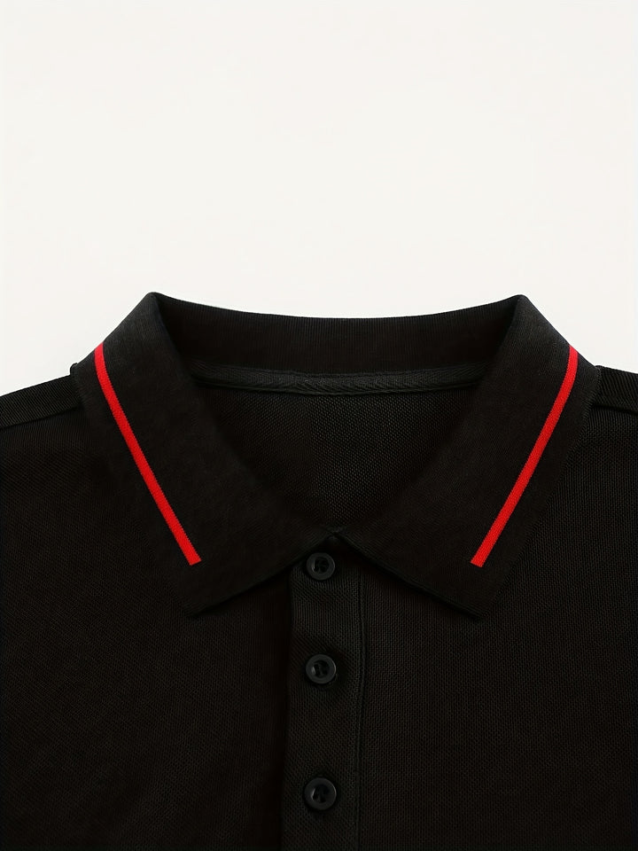Maxwell | Men's Long Sleeve Contrast-Trim Polo