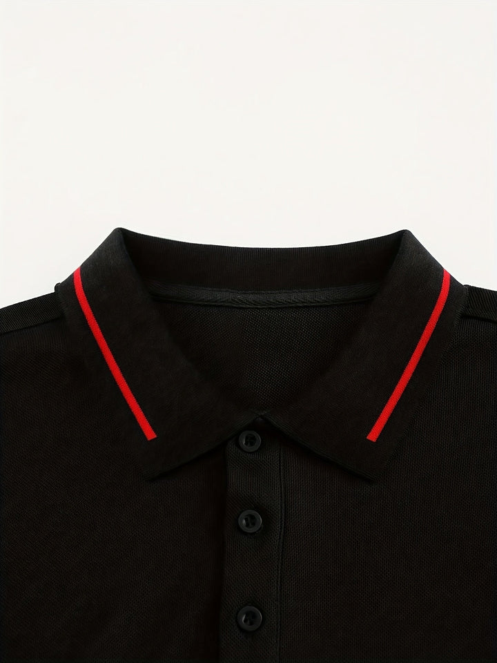 Nathaniel | Long Sleeve Contrast-Trim Polo
