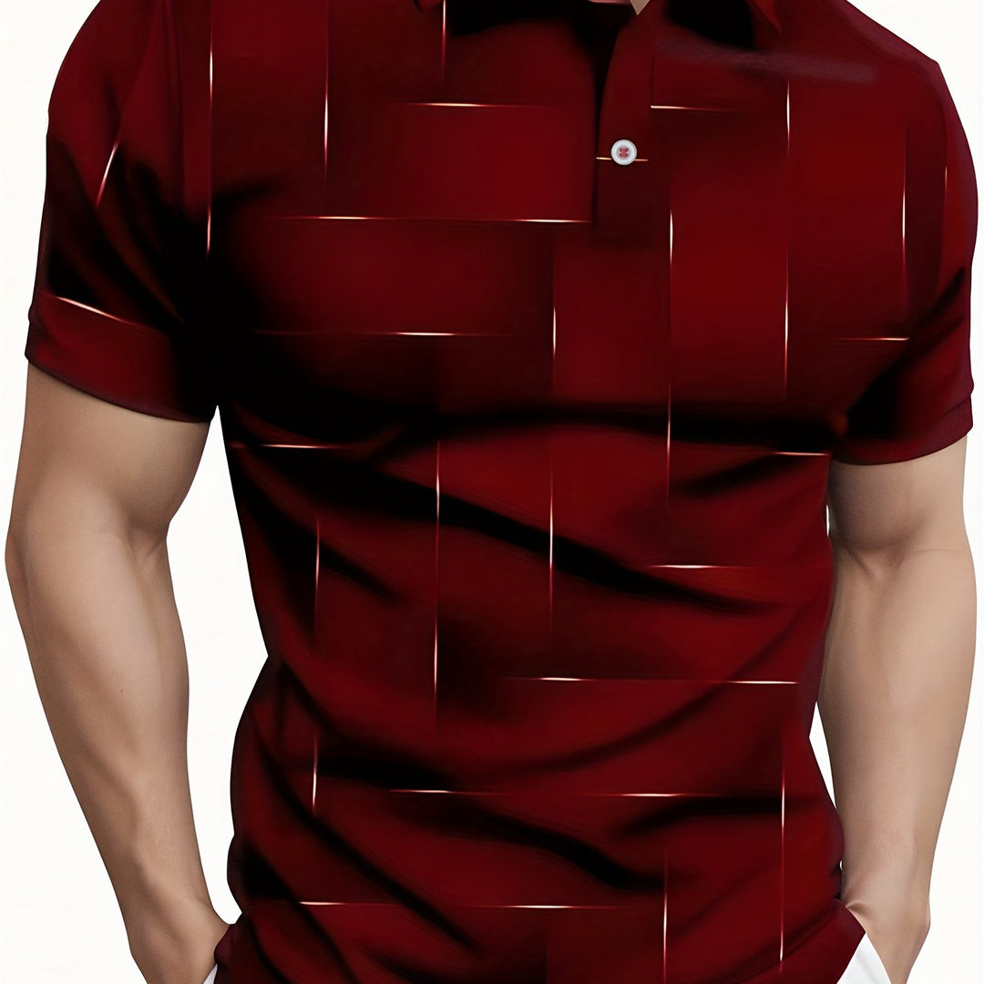 Corbin | Men's Geometric Print Polo Shirt