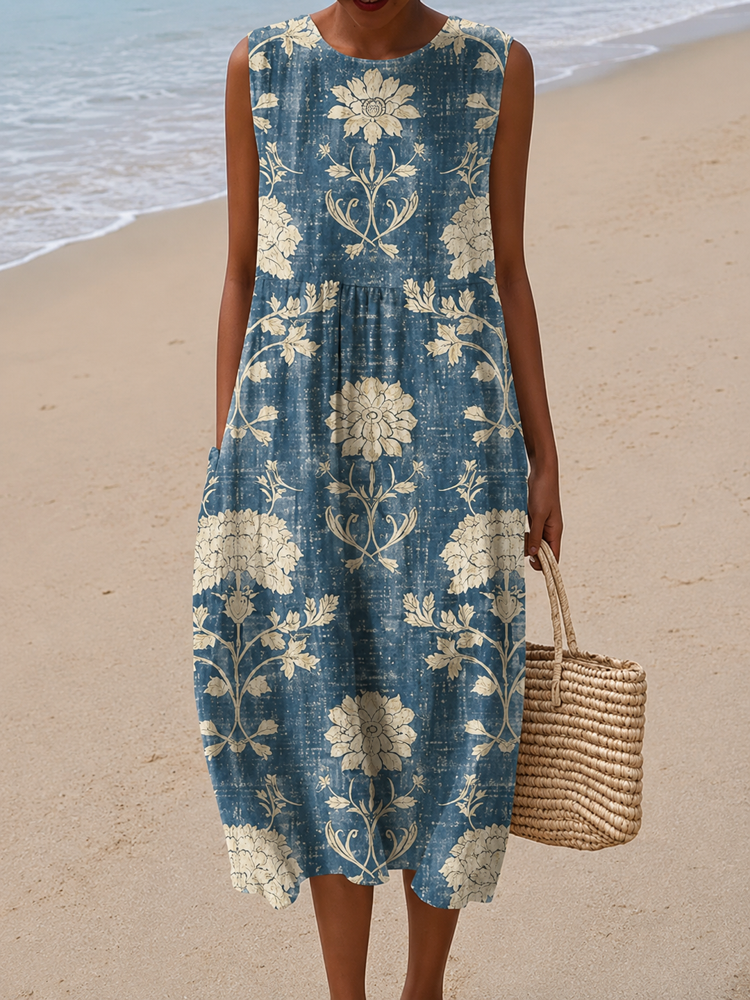 Hattie | Sleeveless Floral Midi Dress