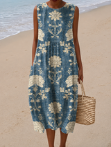 Hattie | Sleeveless Floral Midi Dress
