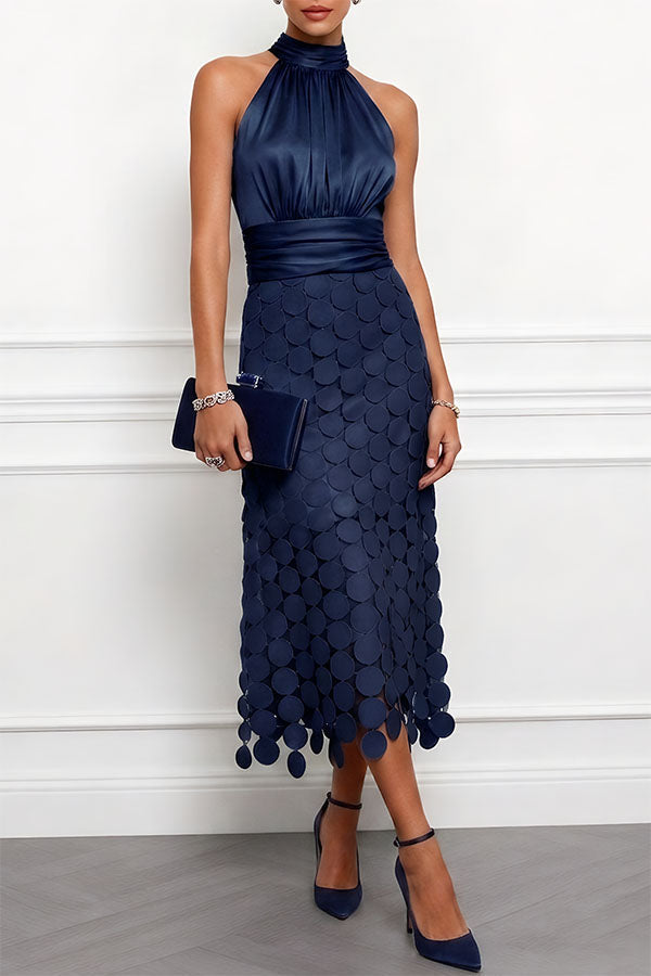 Audrey | Sculpted Halter Midi Dress