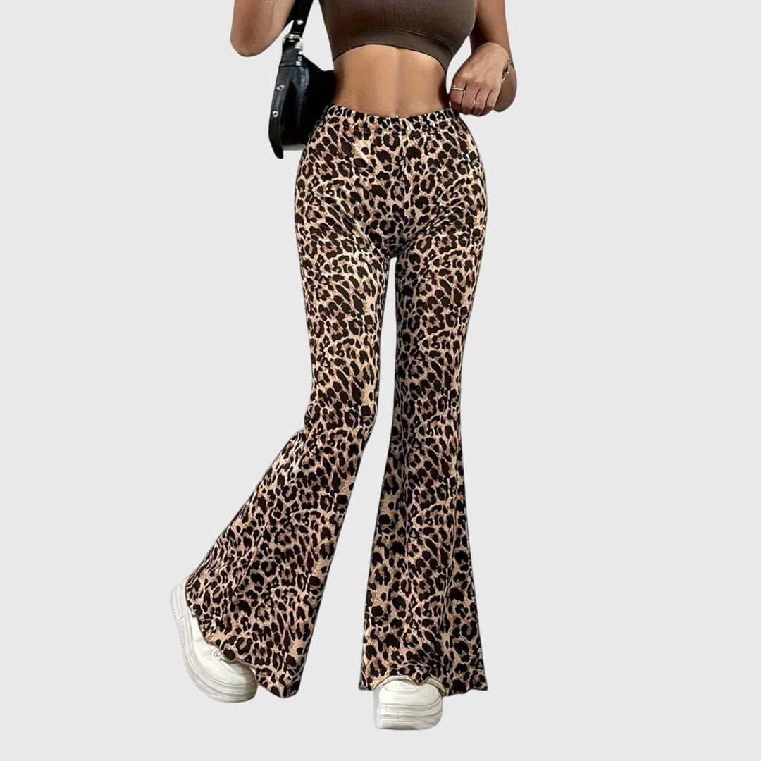 Daphne | Animal-Print Flared Pants