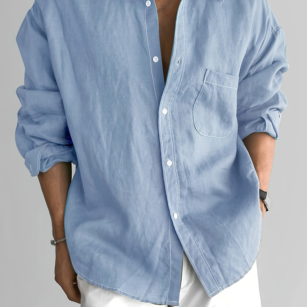 Stephen | Men's Loose Lapel Long Sleeve Shirt