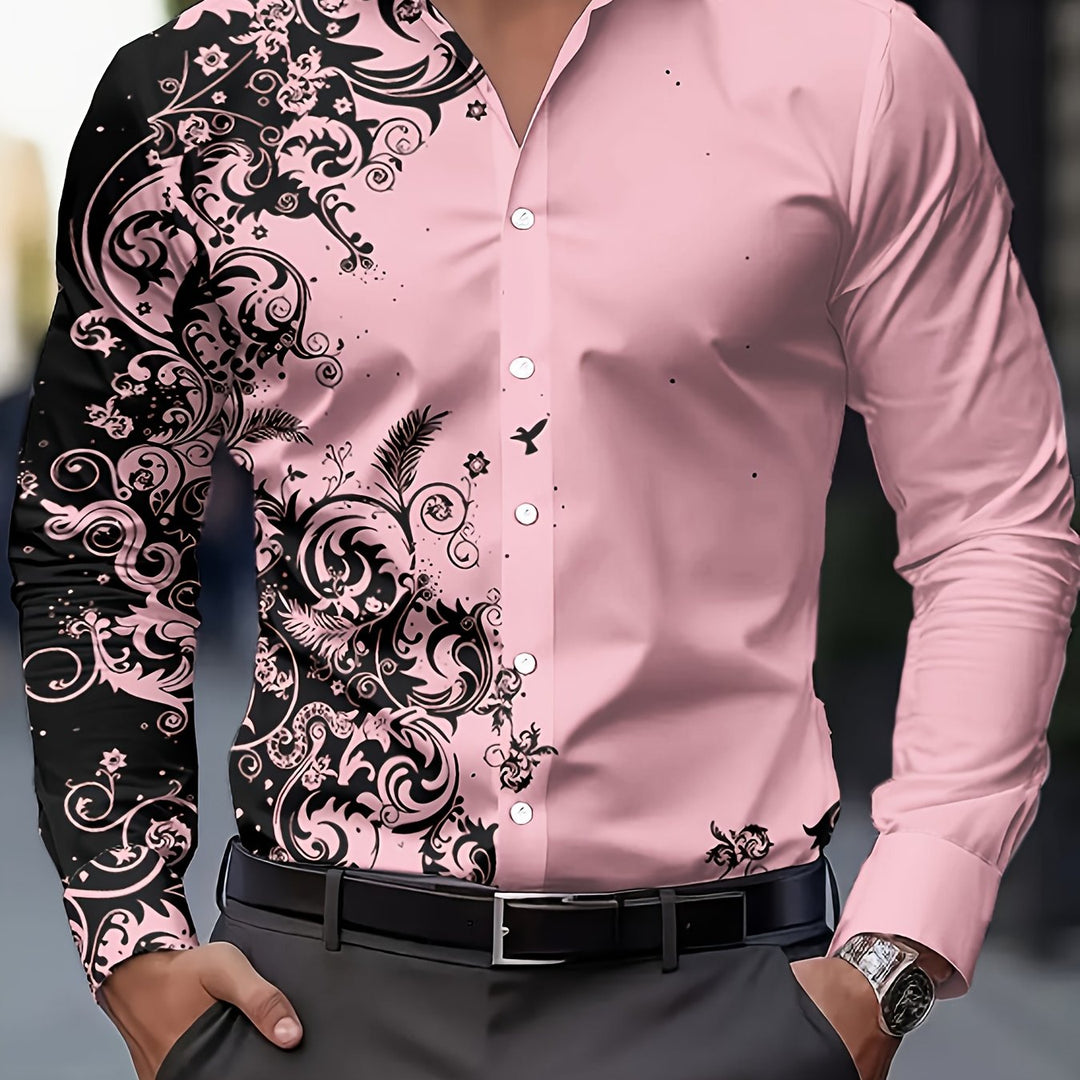 Walter | Men's Baroque Print Long Sleeve Shirt
