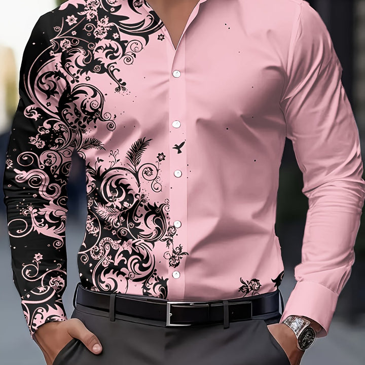 Walter | Men's Baroque Print Long Sleeve Shirt