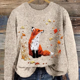 Willa | Woodland Fox Crewneck Sweater
