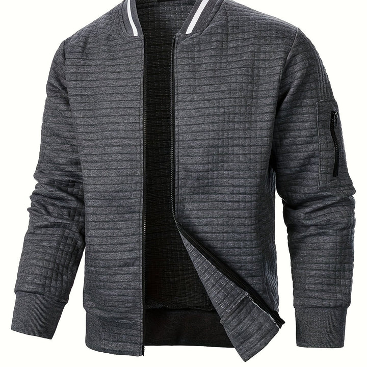 Marcus | Textured Stand-Collar Bomber Jacket