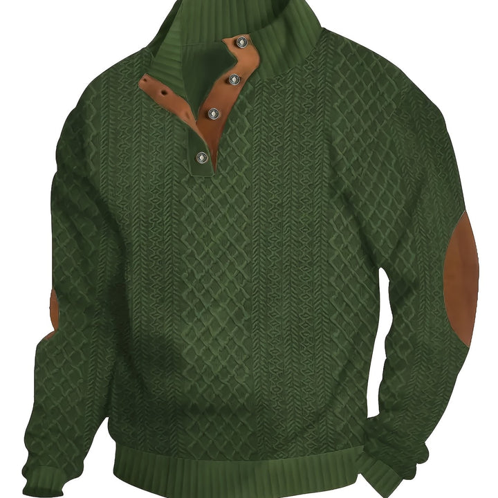 Hudson | Cable-Knit Button Henley Sweater