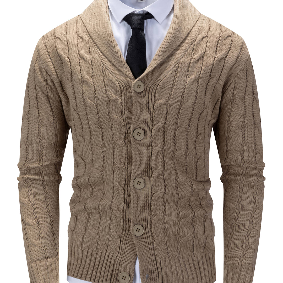 Edmund | Cable-Knit Shawl Collar Cardigan