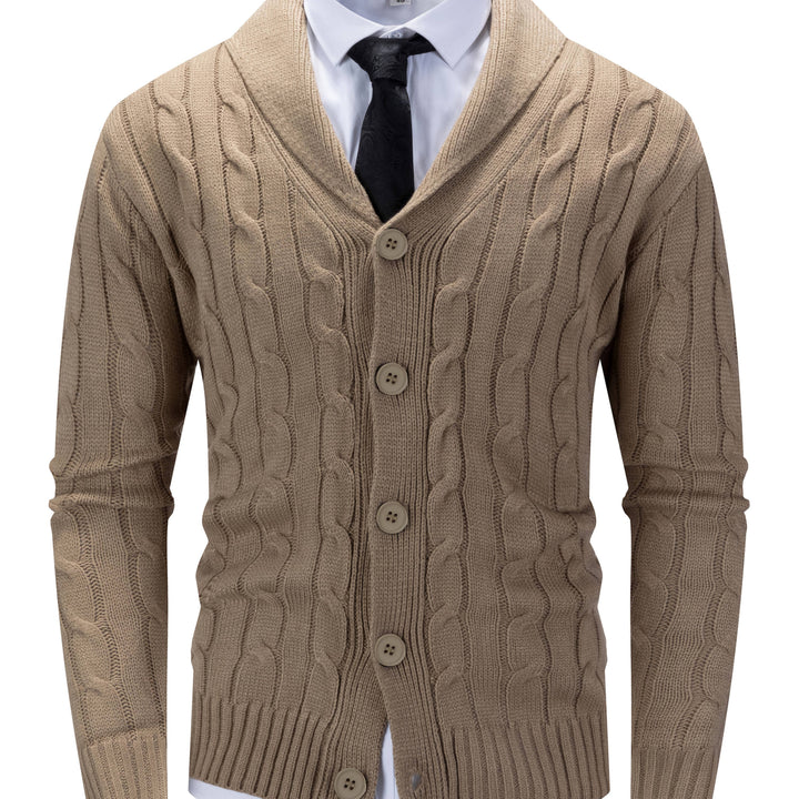 Edmund | Cable-Knit Shawl Collar Cardigan