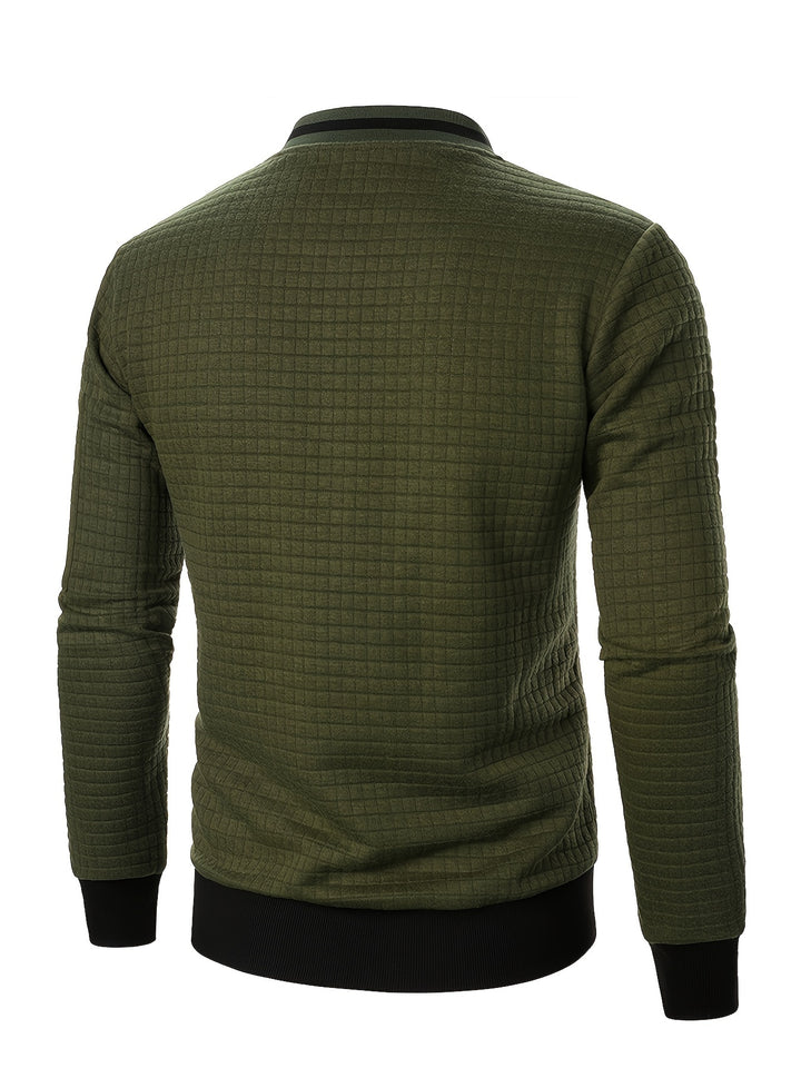 Marcus | Textured Stand-Collar Bomber Jacket